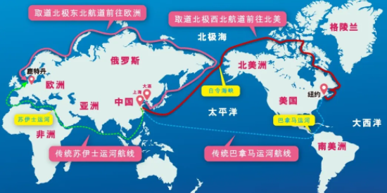 避开红海，，，，中国集装箱海运船开发北崭新航线